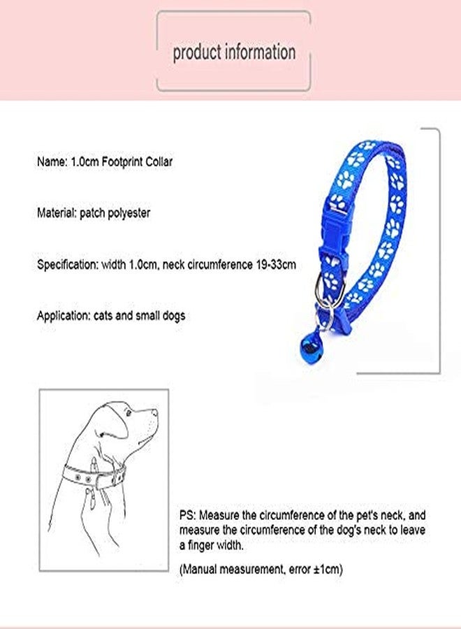 Pups&Pets Pet Supplies Patch Collars Dogs Cats Bell Collars Single Footprint Cat Buckle Collars (Sky Blue - 1 Pcs Pack) - Image 2